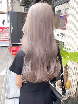 エンネ 新宿(enne) ベージュピンク/レイヤーロング/韓国風/髪質改善/縮毛矯正/新宿