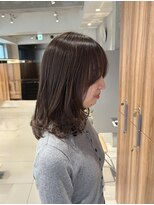 ガリカ 博多(Gallica)&nbsp;ミディアムレイヤーカットにラベンダーブラウン