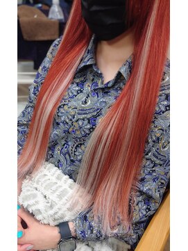 エクステンションシュシュ(Extension chou chou) ORANGE×WHITE