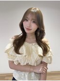 顔周りカット/レイヤーカット/ヘーゼルベージュ