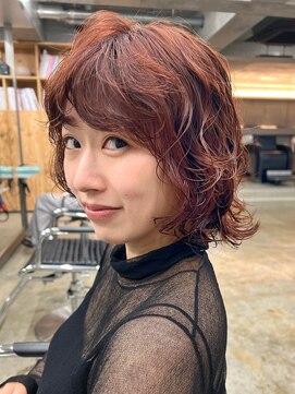 ナヌーク ダイカンヤマ(nanuk daikanyama) パーマボブパーマミディアムパーマミディアムレイヤー暖色カラー