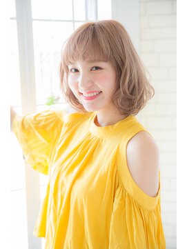 アボヘアー(Abo hair) 愛されワンカールボブ ハイトーンベージュ