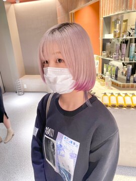 ペレ 渋谷(PELE) YU52_ホワイトピンク×ローズピンク ブリーチ2回~