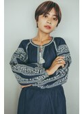 外ハネボブセクションカラーグラデーションカラーペールベージュ