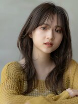 ケアリー 流山おおたかの森(Carelly)&nbsp;大人かわいい前髪セシルカットココアブラウンフリンジウェーブ