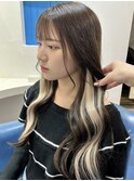 【SENA】インナーカラーベージュ シールエクステ 透明感