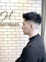 オールデイハローズ 京都駅前店(ALL DAY HELLO`S)&nbsp;２０代七三ツーブロック短髪アップバングウェット仕上げ【京都駅