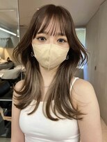 サイン 渋谷(SIGN)&nbsp;レイヤーカットインナーカラーイヤリングカラ一色落ち綺麗表参道