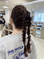 ケンジ 平塚ラスカ店(KENJE)&nbsp;結婚式ヘア/ポニーテールアレンジ/平塚アレンジ/お呼ばれヘア