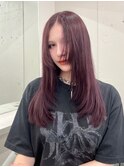 10552秋色ピンクヘアーラベンダーパープル透明感レイヤーパーマ