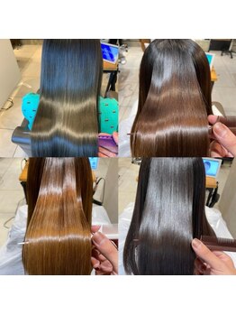 アース 亀有店(HAIR&MAKE EARTH)の写真/亀有★真っ直ぐすぎないナチュラルストレートが叶うのは薬剤にこだわっているから！理想の艶さら髪へ