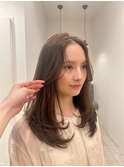 ◎韓国ヘアー顔周りレイヤーおくれ毛ミディアム前髪新潟長岡宮関