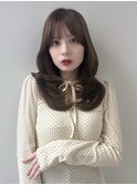 韓国ヘア/前髪カット/レイヤーカット/ベージュ/セミロング