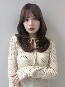 ソア 並木坂(Soa) 韓国ヘア/前髪カット/レイヤーカット/ベージュ/セミロング