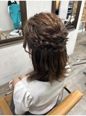 ハーフアップ/ヘアセット/ヘアアレンジ/編み込みアレンジ/池袋