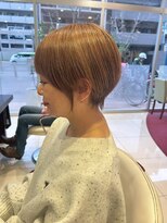 アース 栄店(HAIR&MAKE EARTH) earthショートレイヤーボブミルクティー丸みショートボブ