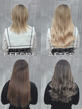 リップ 大阪本店(LIP) 【レミー100%最高級人毛/ロング】シールエクステ80枚+ブリーチ