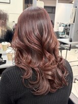 ヴェイン 渋谷(vain)&nbsp;ラベンダーレッドレイヤーくびれ巻き艶カラー