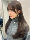 顔周りを丁寧に◎ローレイヤースタイル/グレージュカラー/渋谷