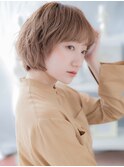 ベージュカラーブリーチなしハッシュレイヤーボブ30代上尾Te1