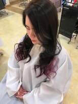 ジャンテーユ ガレ(GENTILLE GALLE)&nbsp;おしゃれロング　インナーカラー　オリーブグレー×むらさき