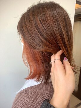 エマエコル(Emma ecole) Emma ecole オレンジカラー インナーカラーオレンジ by.木村