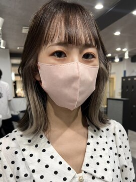 ムク 横浜店(muku) ダブルカラー外ハネボブインナーカラーハイライトケアブリーチ