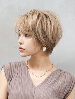 ソードリーフ ヘアーアンドスパ 鶴見店(swordlief hair&spa)&nbsp;ふんわりショート×ミルクティーベージュ