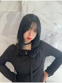 レイヤーカット/ブルーブラック/縮毛矯正/韓国ヘア/顔周りカット