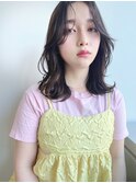 オリーブベージュショートミニボブグレージュブリーチレイヤー