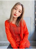 Steelo  切りっぱなしロブ×ブロンドベージュ