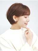 丸みショート・ボブ/丸顔/前髪あり/絶壁解消/40代/30代/長め