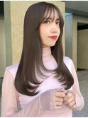 フェイスレイヤー/ロングレイヤー/簡単スタイリング/小顔ヘア