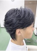 フェザーパーマツーブロック刈り上げ