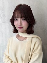 ラベル 渋谷(LAVEL)&nbsp;バーガンディレッドブラウン顔周りボブレイヤーカット渋谷