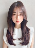 小顔カットミルクティーブロンドワンホンレイヤーデジタルパーマ