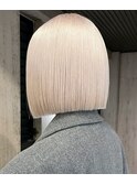 渋谷/ホワイトブロンド/切りっぱなしボブニュアンスカラー