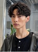 メンズカットパーマフェザーニュアンス毛流れセンターパート渋谷