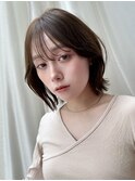 くびれ韓国外ハネボブマロンベージュ