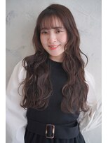 ヘアアンドメイク ニューヨーク ニューヨーク 長岡天神店(Hair&Make NYNY) 小顔顔周りレイヤー透明感ココアベージュ/ウェーブロング/韓国