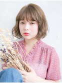 ミルクティベージュの柔らかボブ☆relian青山
