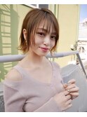 骨格修正　小顔カット　ショートボブ　イルミナカラー