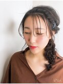 【シースルーバング】【編み込みヘアアレンジ】