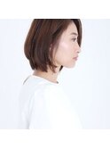 大人女性の小顔ミディアム/ショートボブ/ひし形/30代40代50代