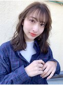大人可愛い　ゆるふわ　波巻き　ミディアムヘア☆