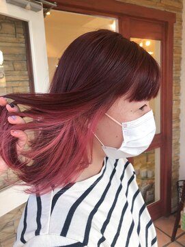 オシャマヘアー ウエスト店 インナーピンク