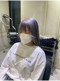 ロング/ホワイトとラベンダーのデザインカラー