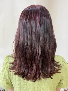 ビューティーサロン カワチ 中庄駅前店(Beauty Salon KAWACHI) ピンクミディアムロング