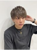 ハイライトマッシュパーマウルフアッシュブラックmen'shair