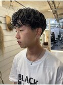 ナチュラルパーマスパイラルパーマツーブロックフェード刈り上げ